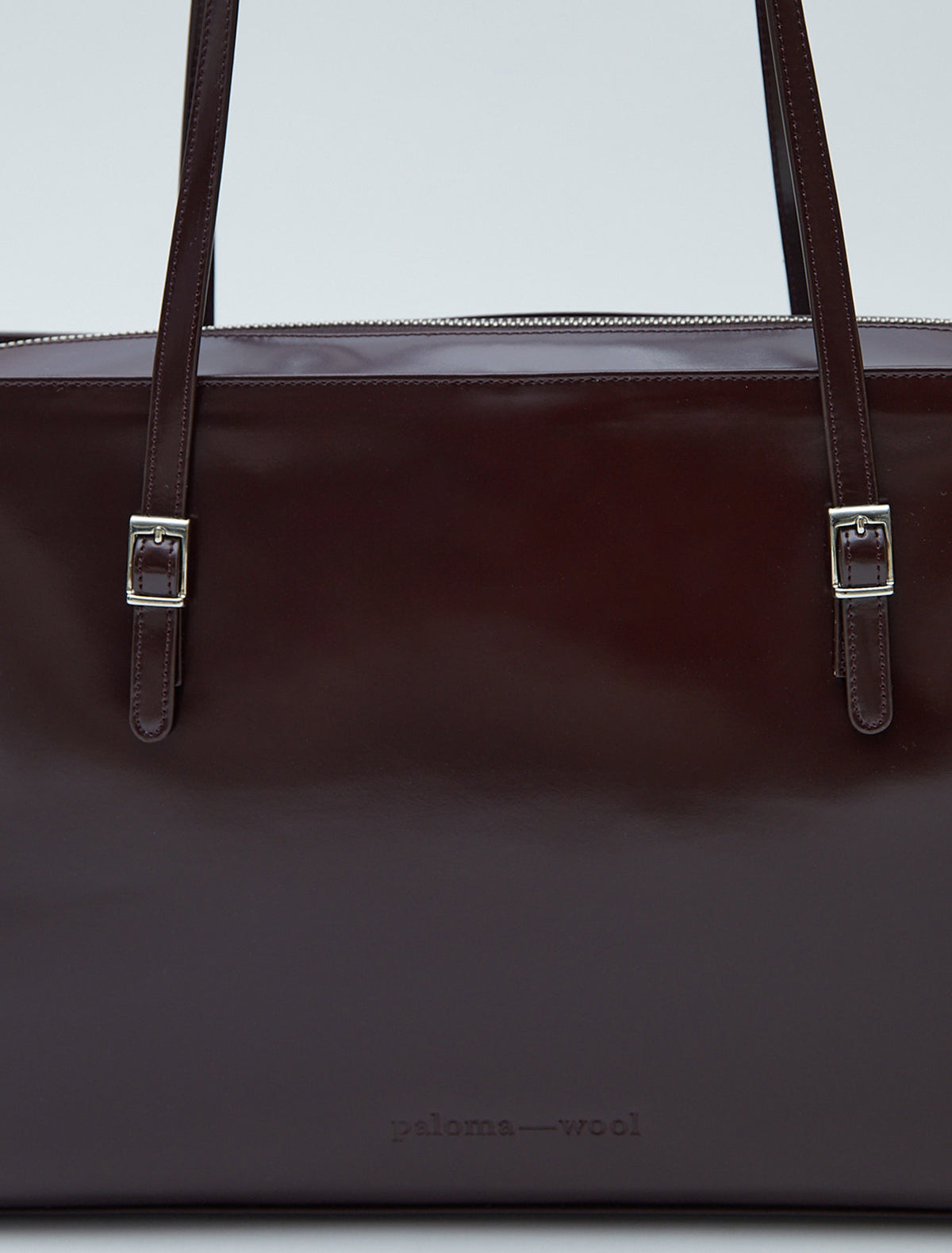 Caye new leather bag embossed logo mahogany