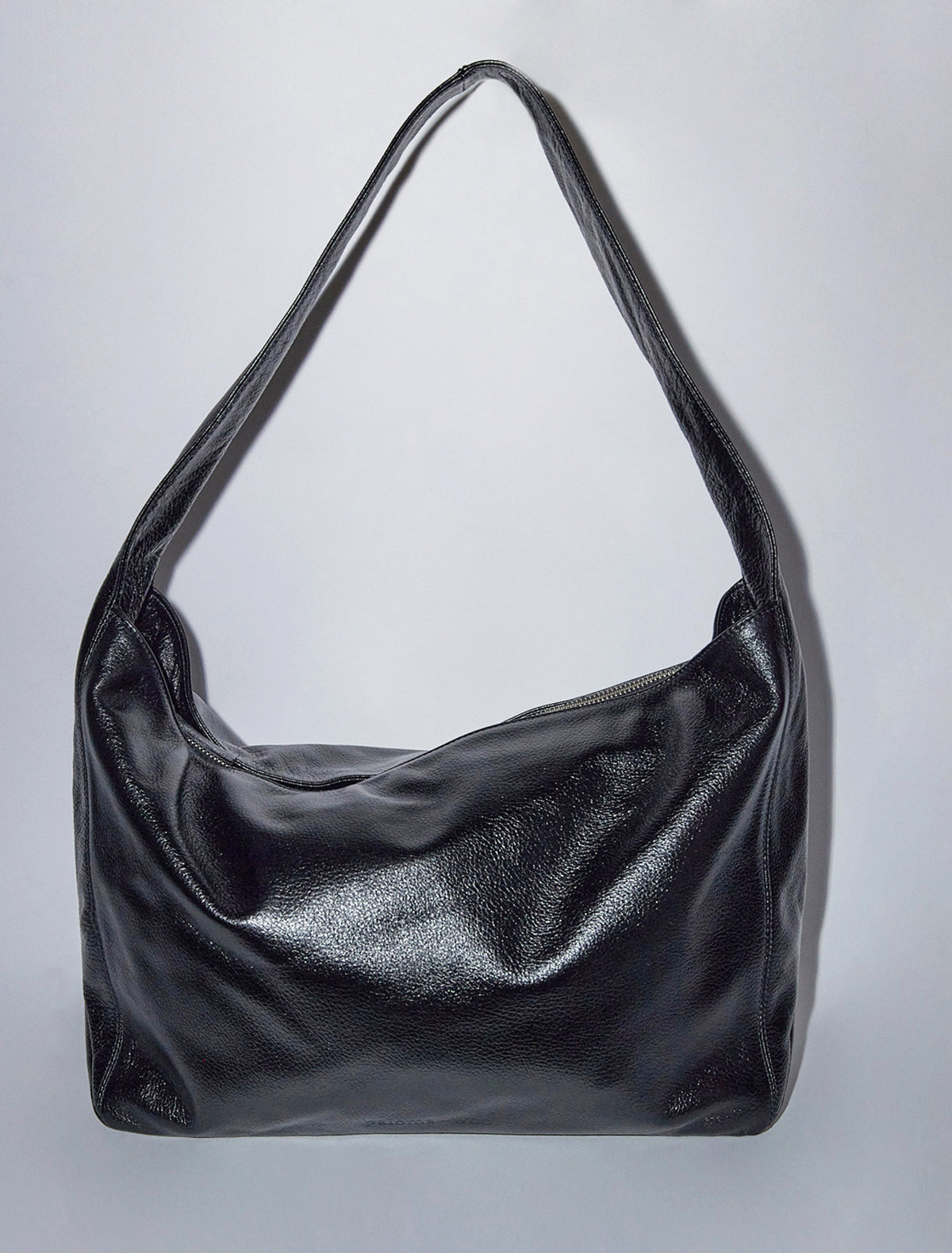 Lisa large leather bag wide handle black