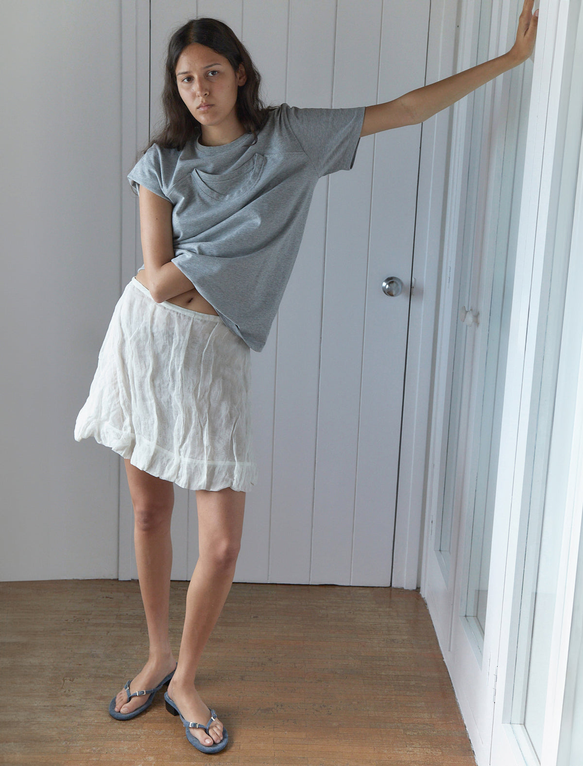 Nabi double layer mini skirt balloon effect