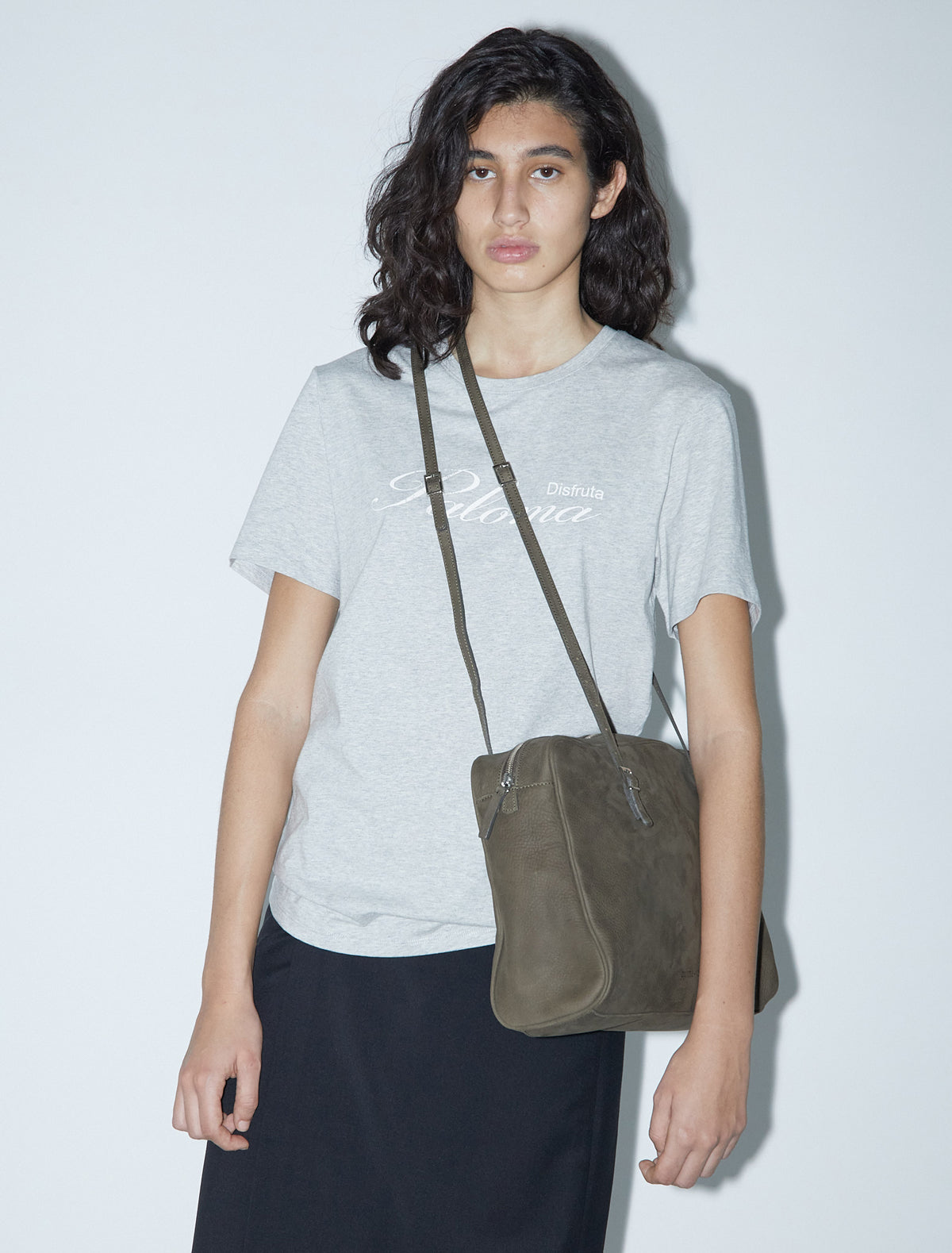 Soft caye leather bag khaki