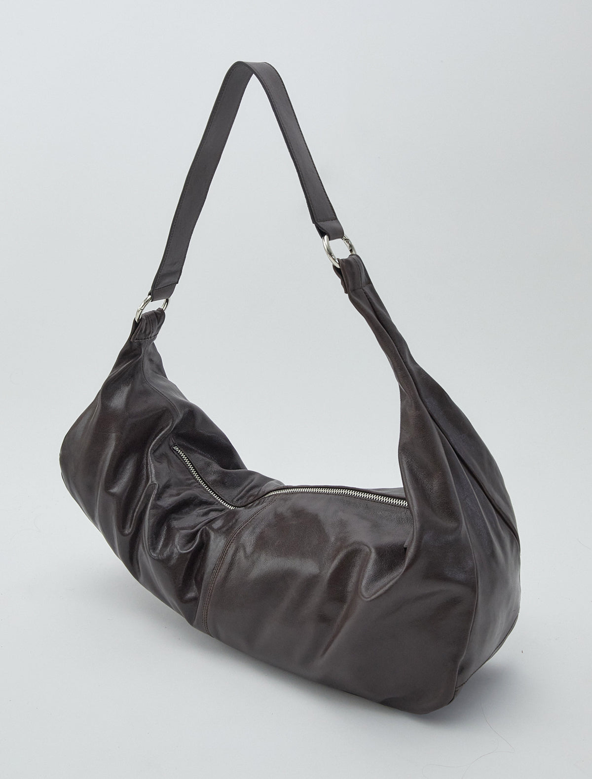 Dry elongated wrap around hobo style shoulder bag newbrown