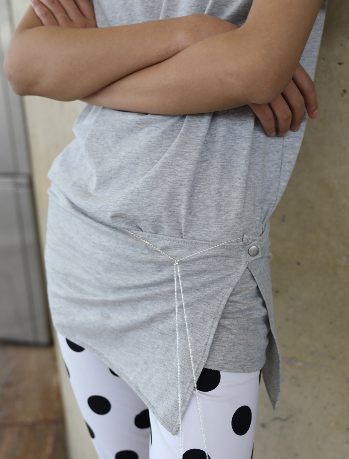 Turrini loose short sleeve tee attached overskirt