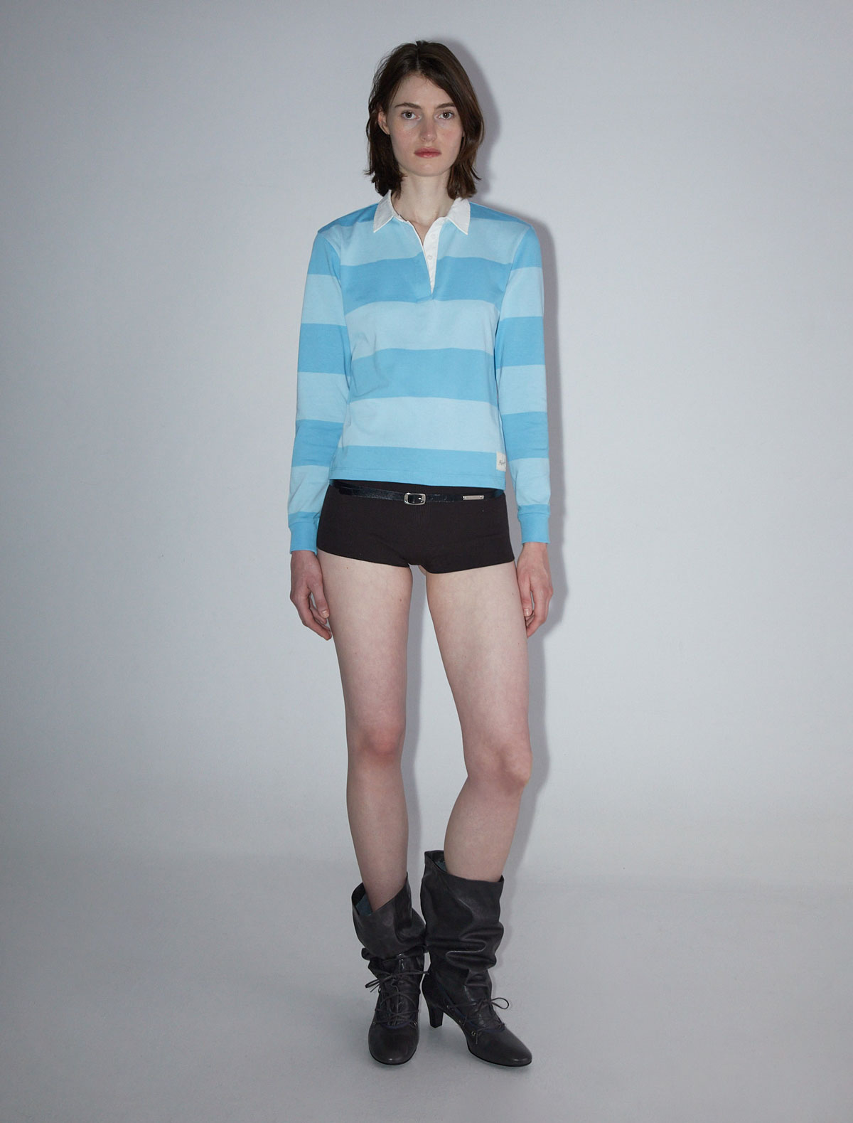 Susu striped rugby polo style shirt lightblue