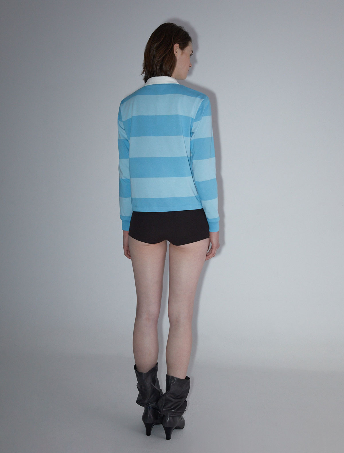 Susu striped rugby polo style shirt lightblue