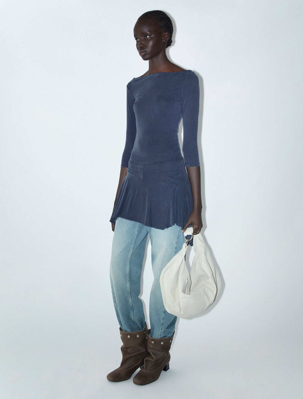 Benito cupro asymmetric mini dress