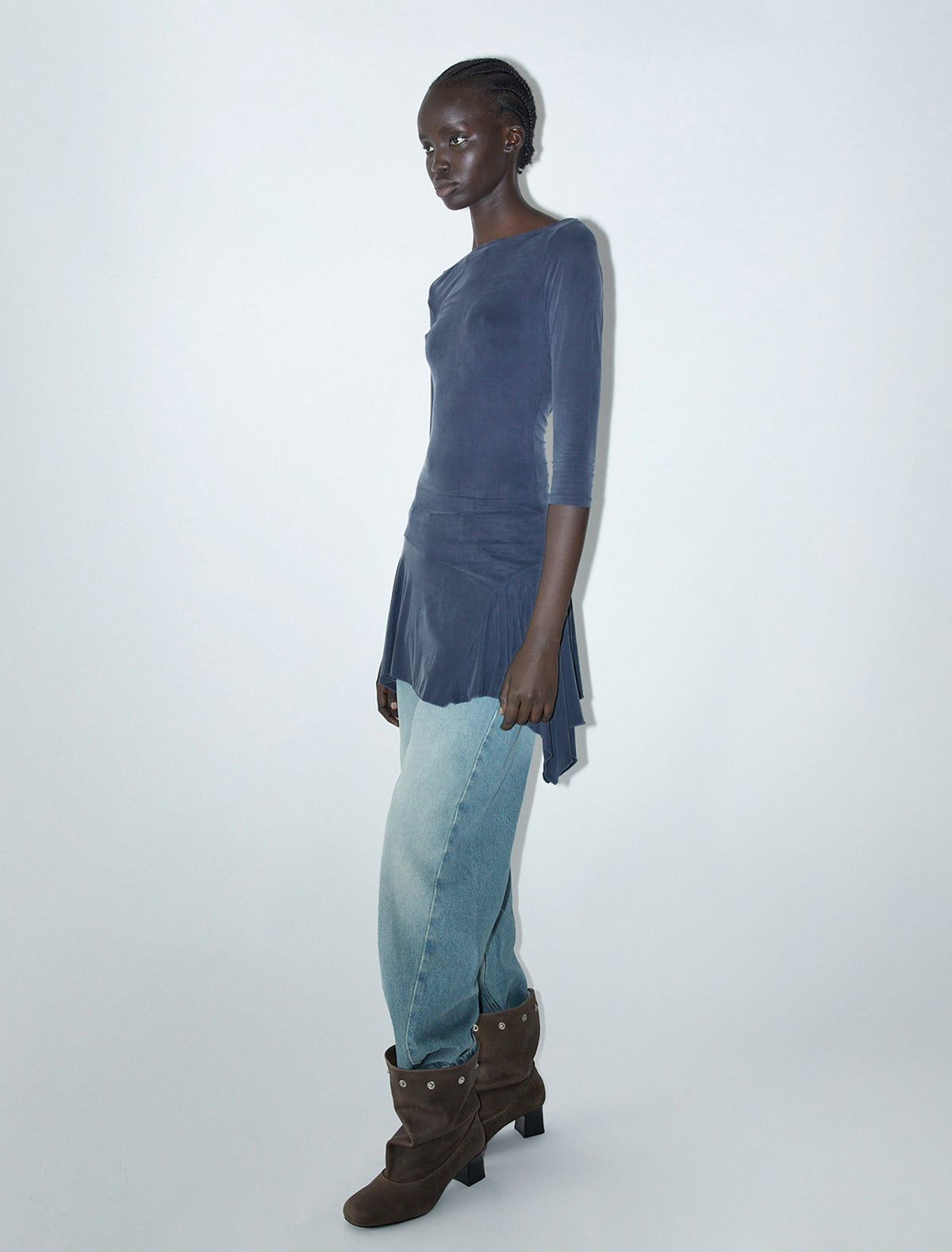 Benito cupro asymmetric mini dress