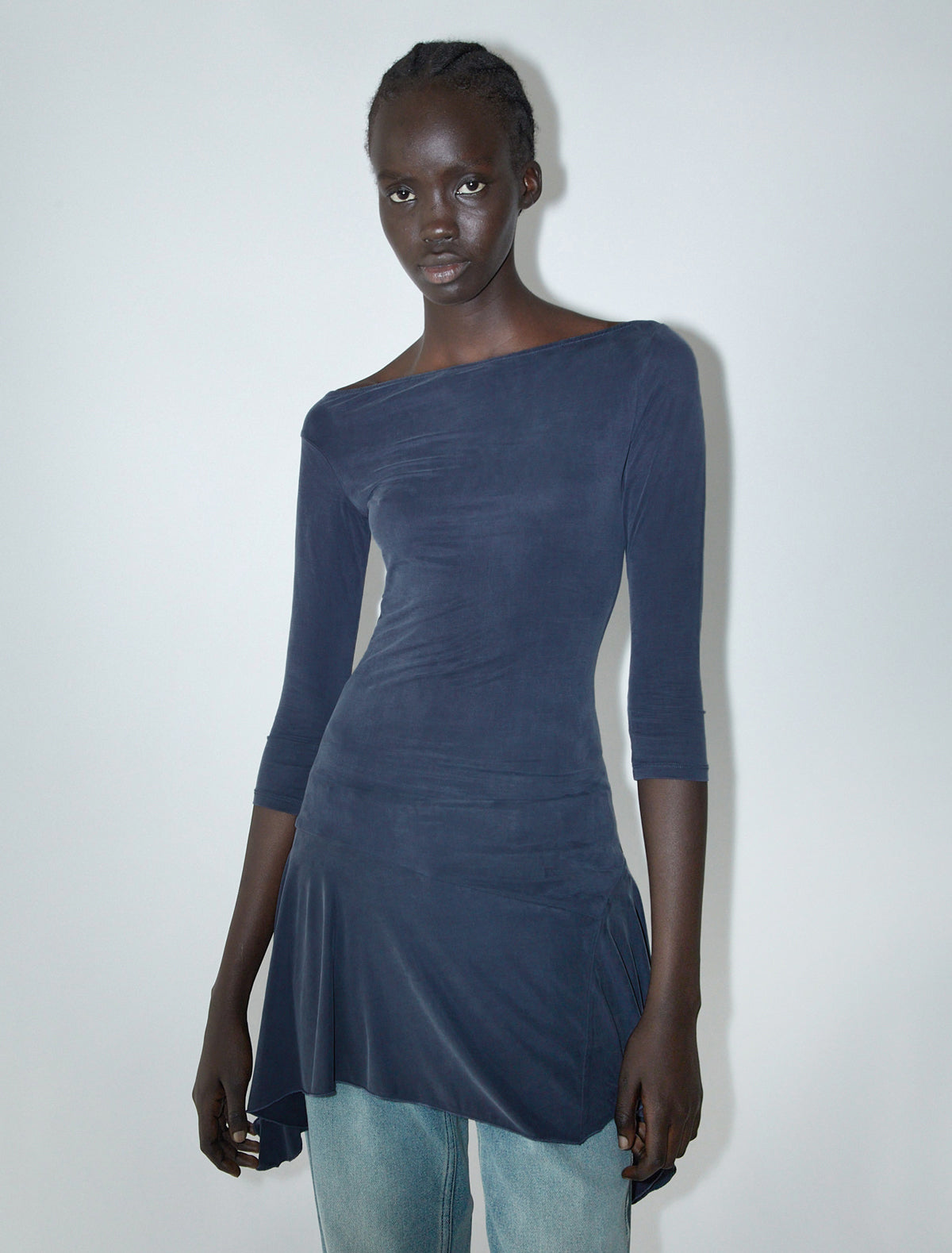 Benito cupro asymmetric mini dress