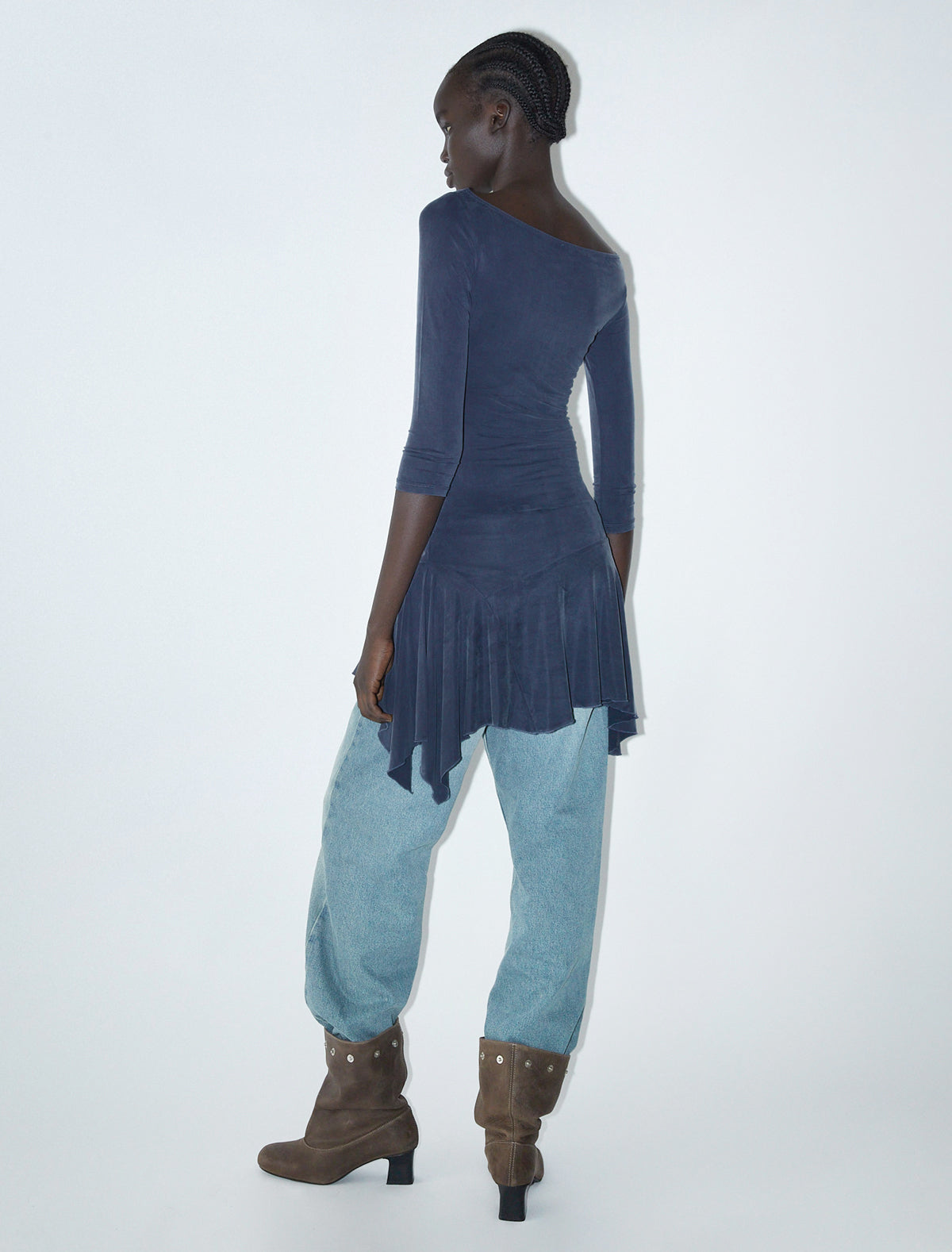 Benito cupro asymmetric mini dress