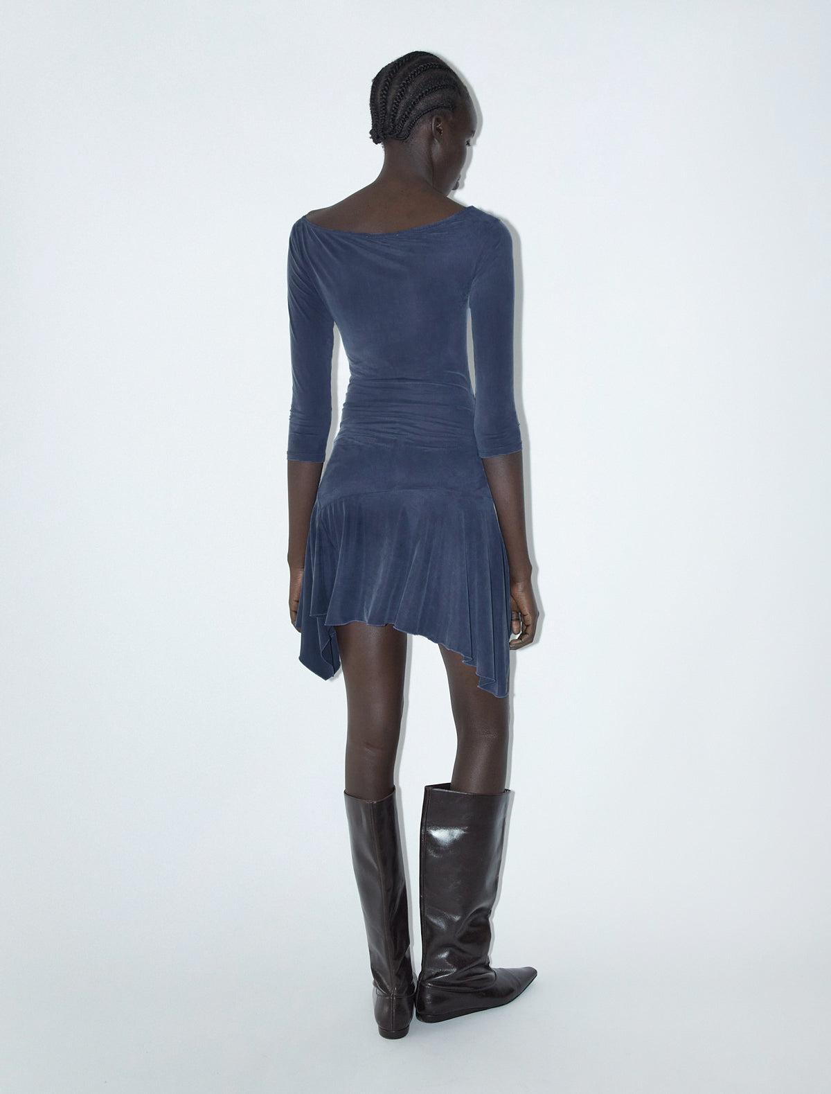 Benito cupro asymmetric mini dress