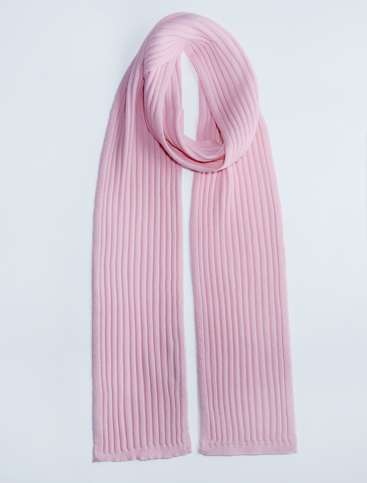 Spaghetti ribbed multiposition scarf buttons pink