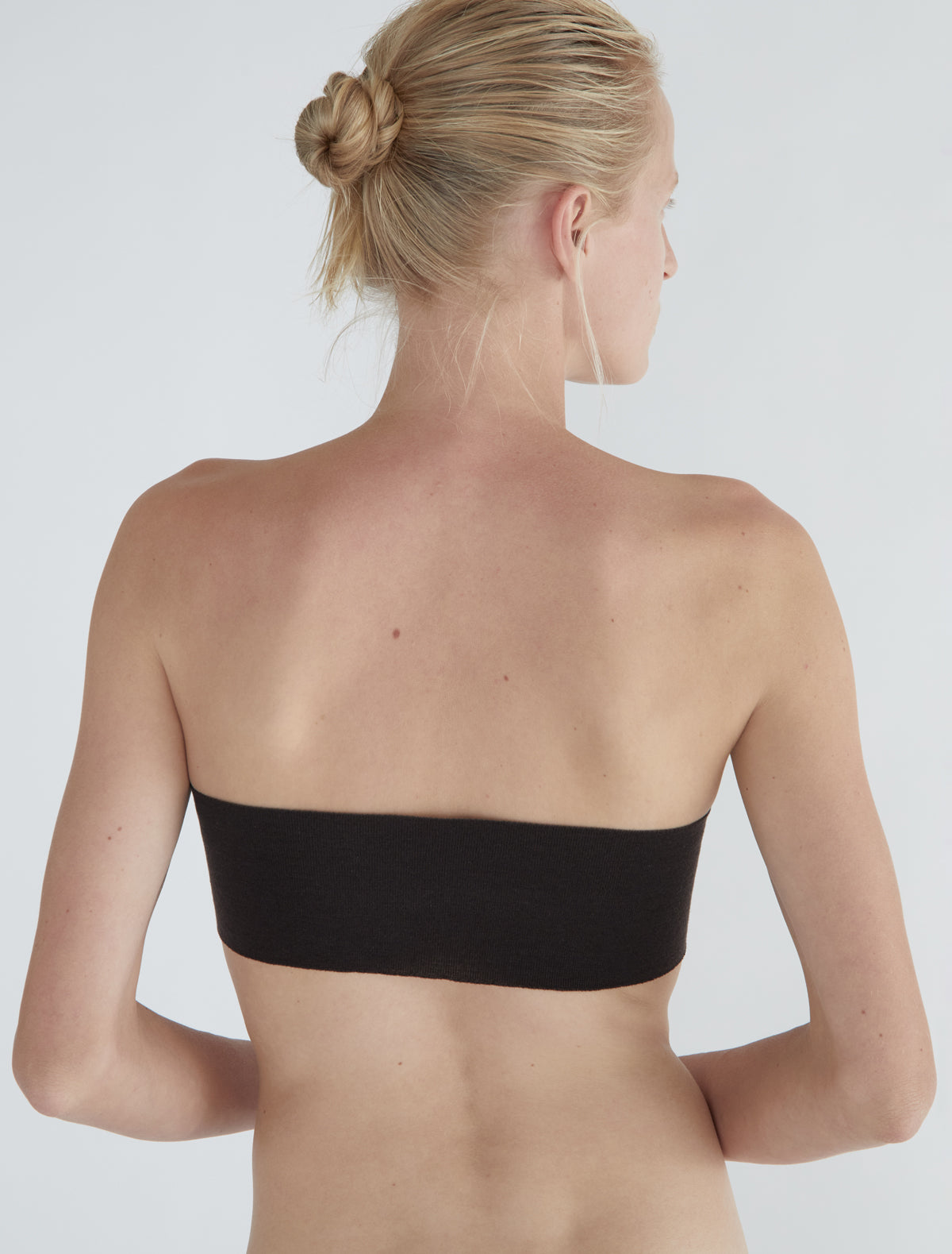 Stroke fitted bandeau top brown