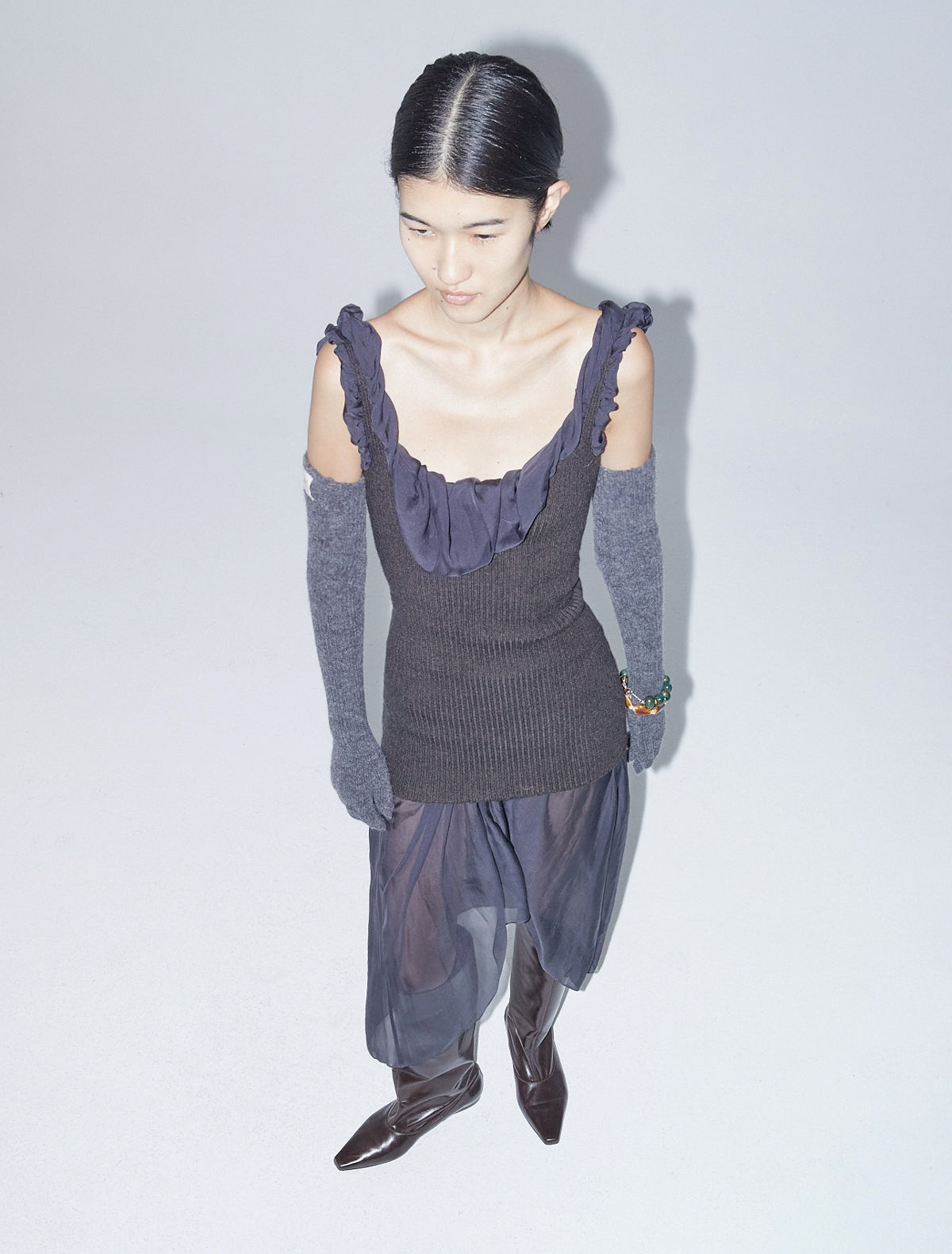 Janita fitted silk tricot dress