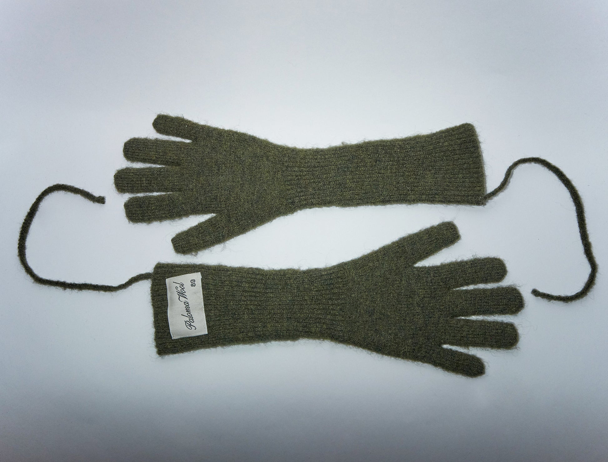 Peter knitted gloves label khaki