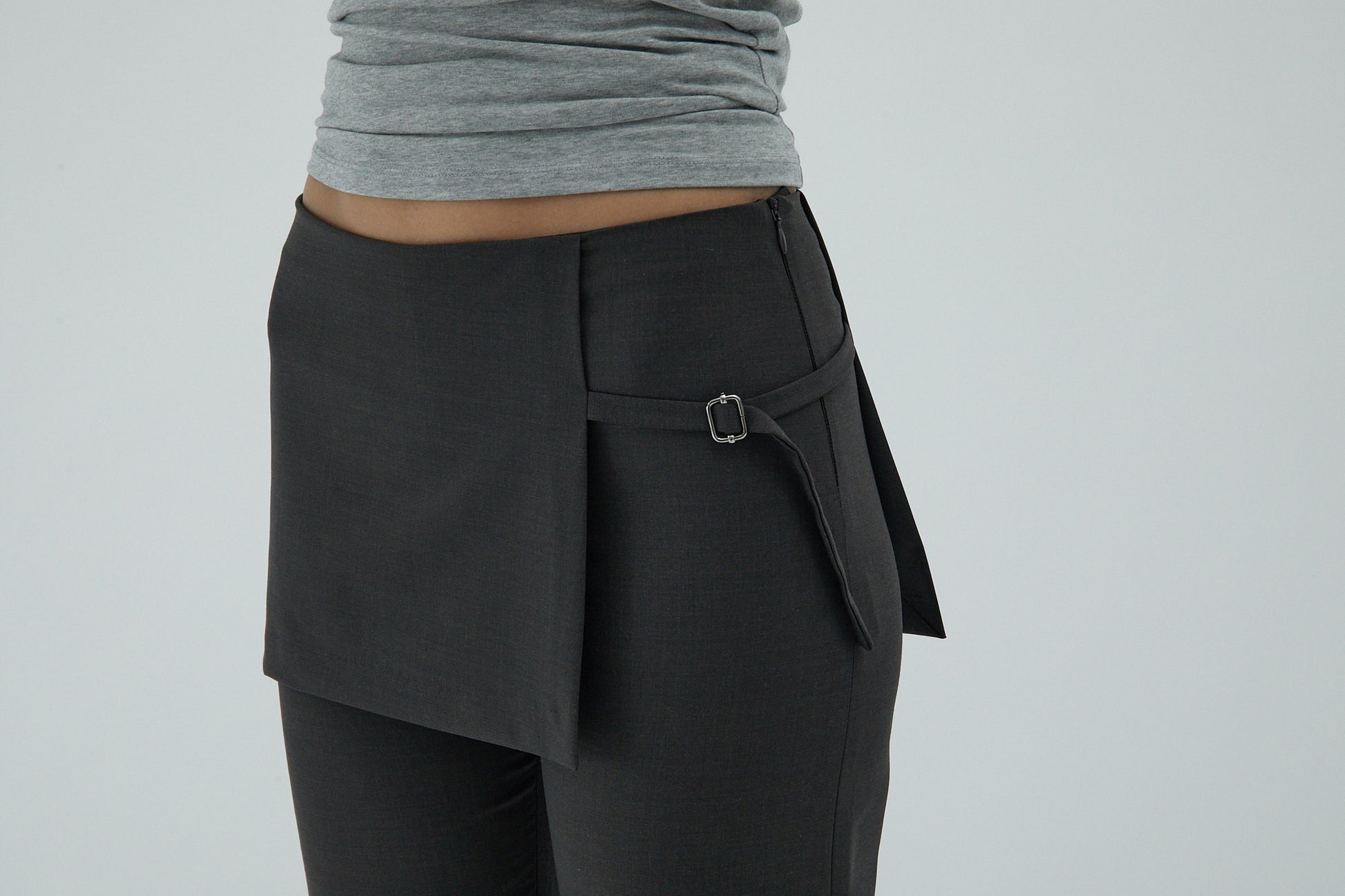 Archive pants overlapping mini skirt darkbrown