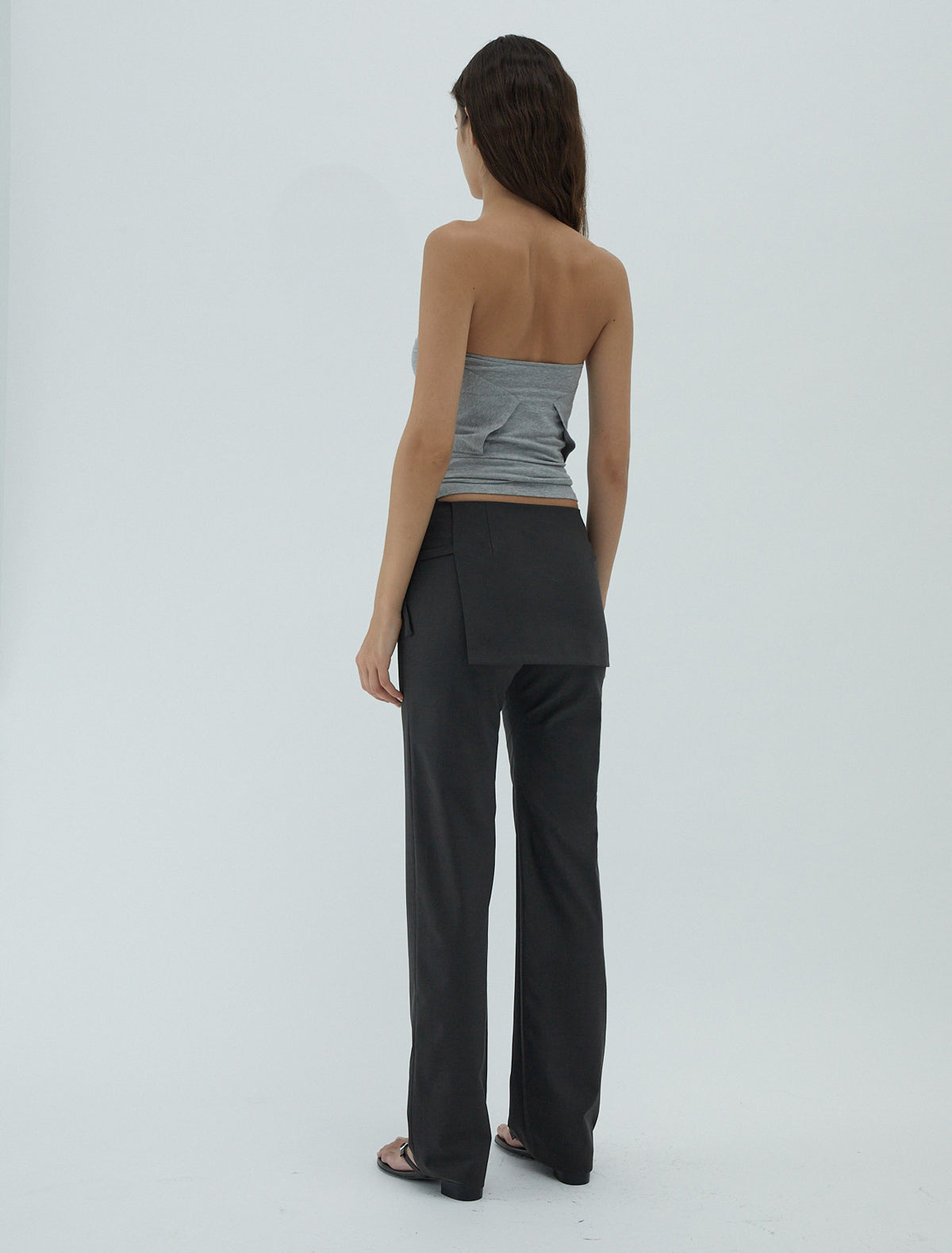 Archive pants overlapping mini skirt darkbrown