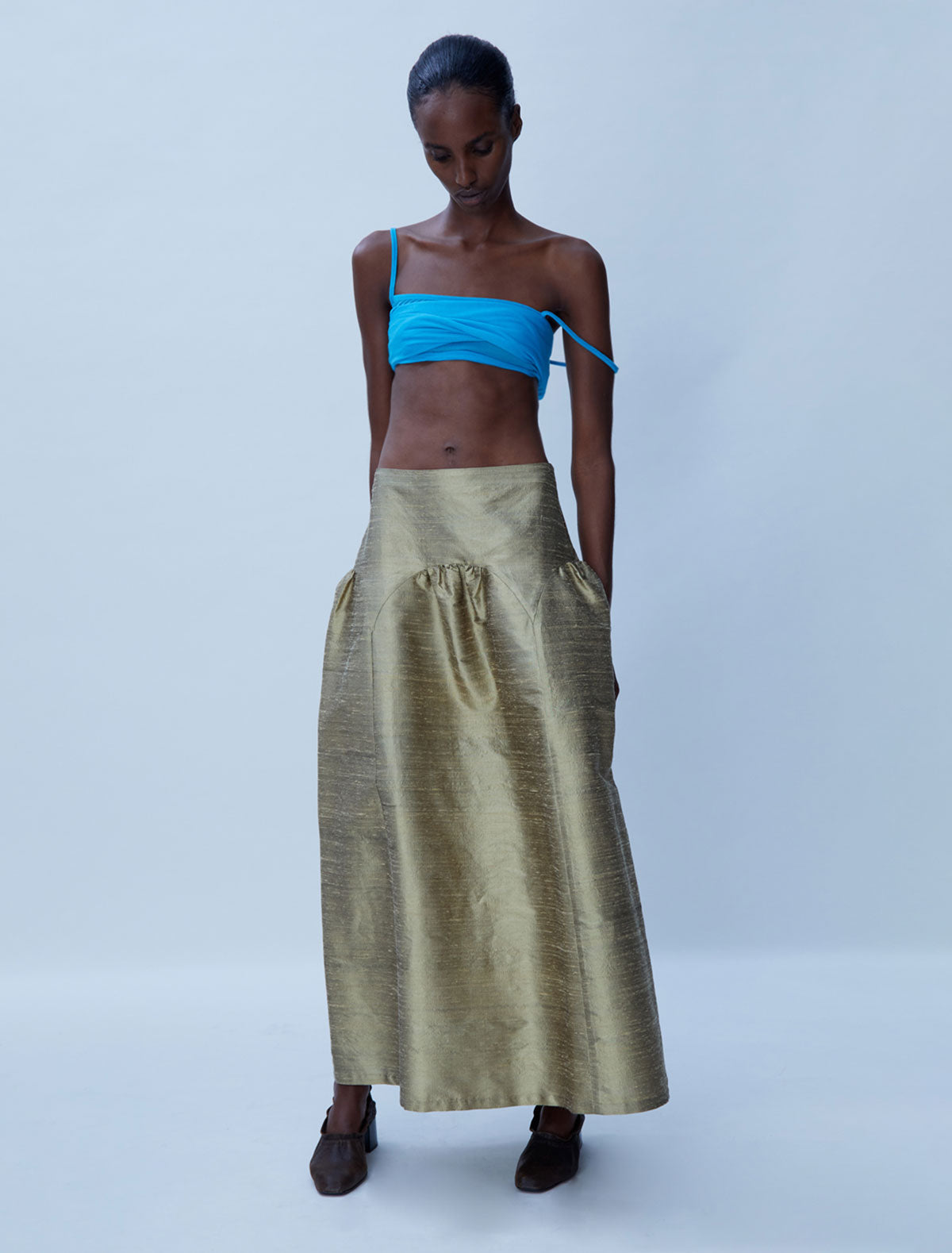 Pallon low waist silk skirt
