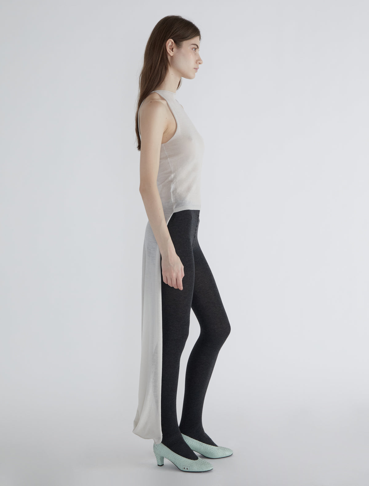 Cowl top strappy top tricot cape