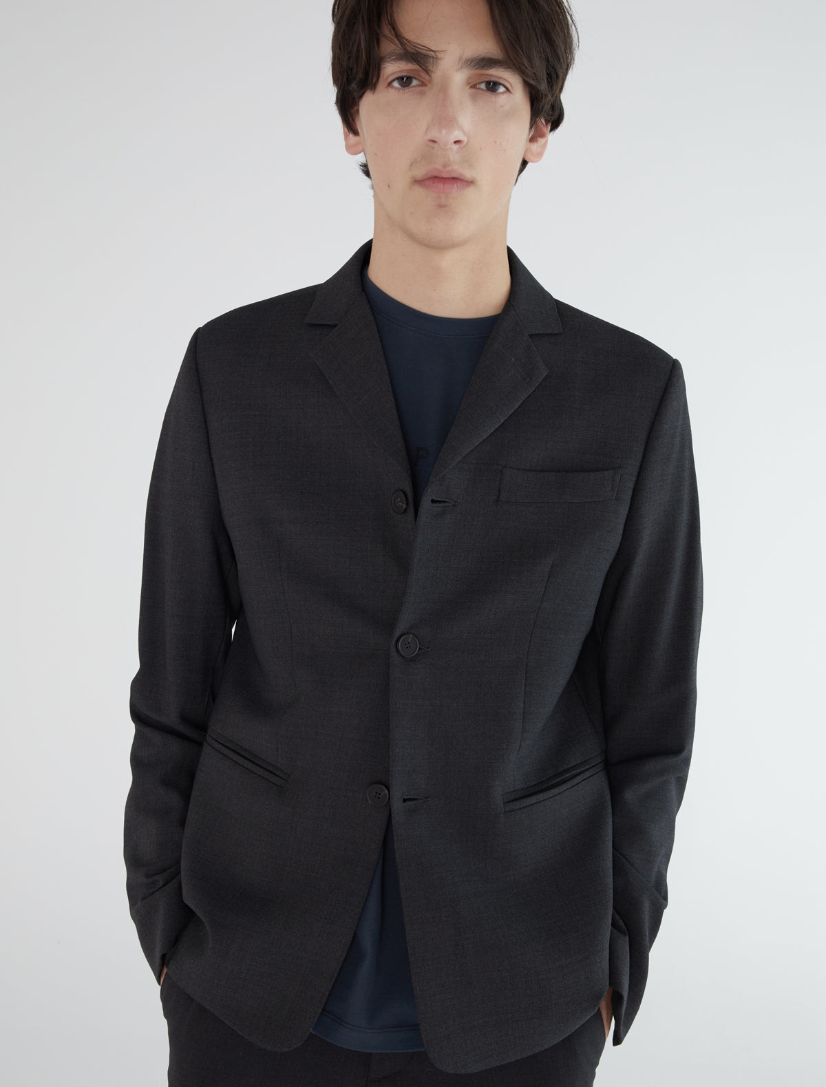 Trave men suit blazer welt pockets darkgrey