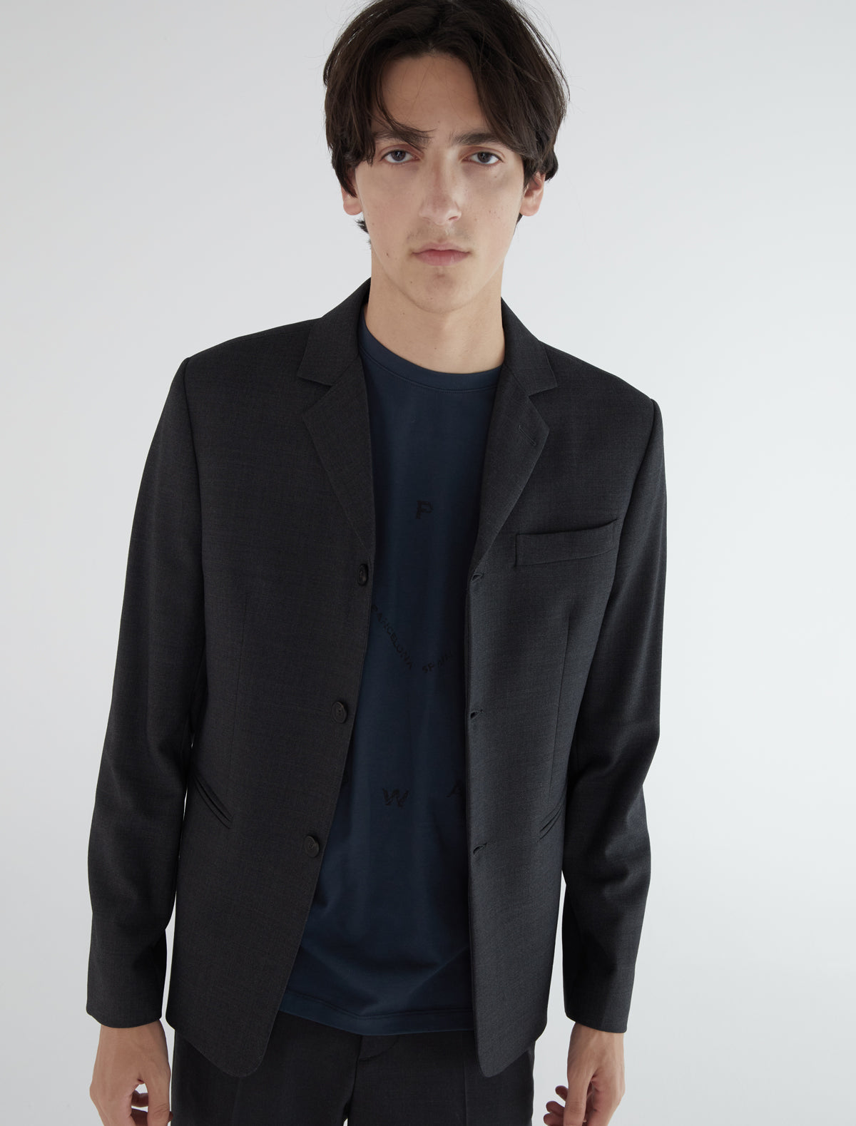 Trave men suit blazer welt pockets darkgrey