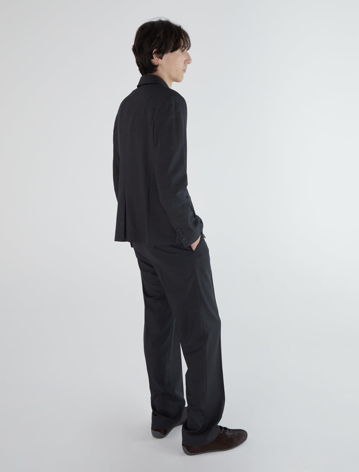 Trave men suit blazer welt pockets darkgrey