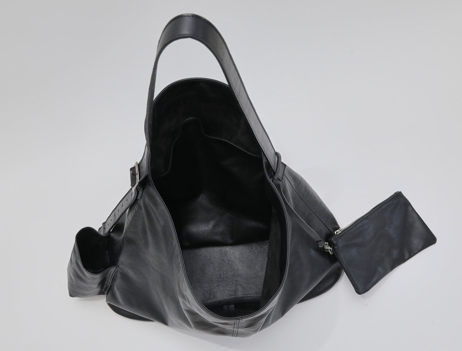 Campnou xxl leather bag pocket laptop black