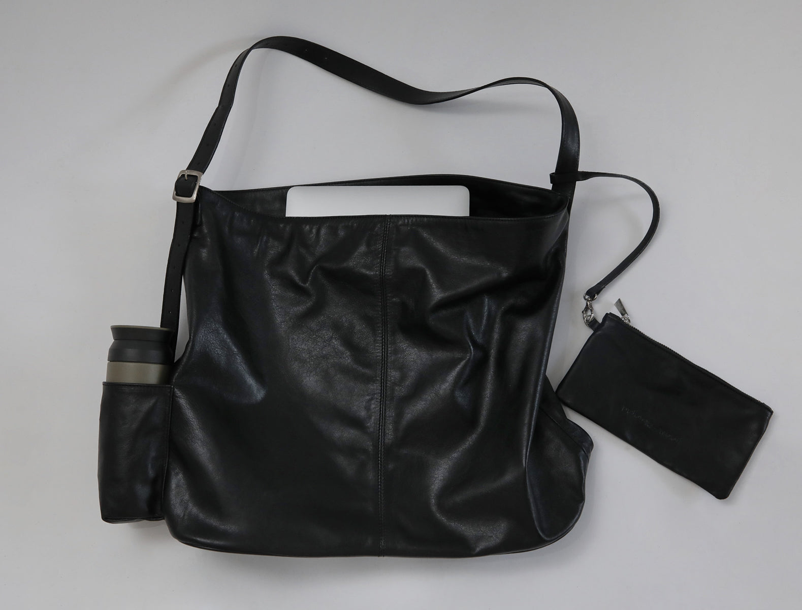 Campnou xxl leather bag pocket laptop black