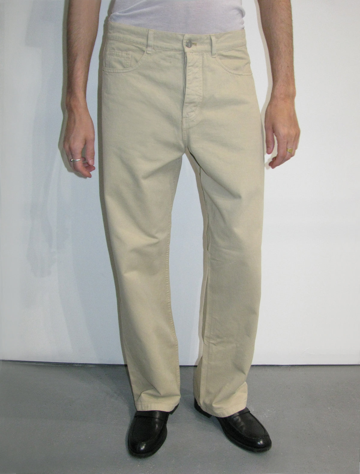 Crowd b men twill pants ecru