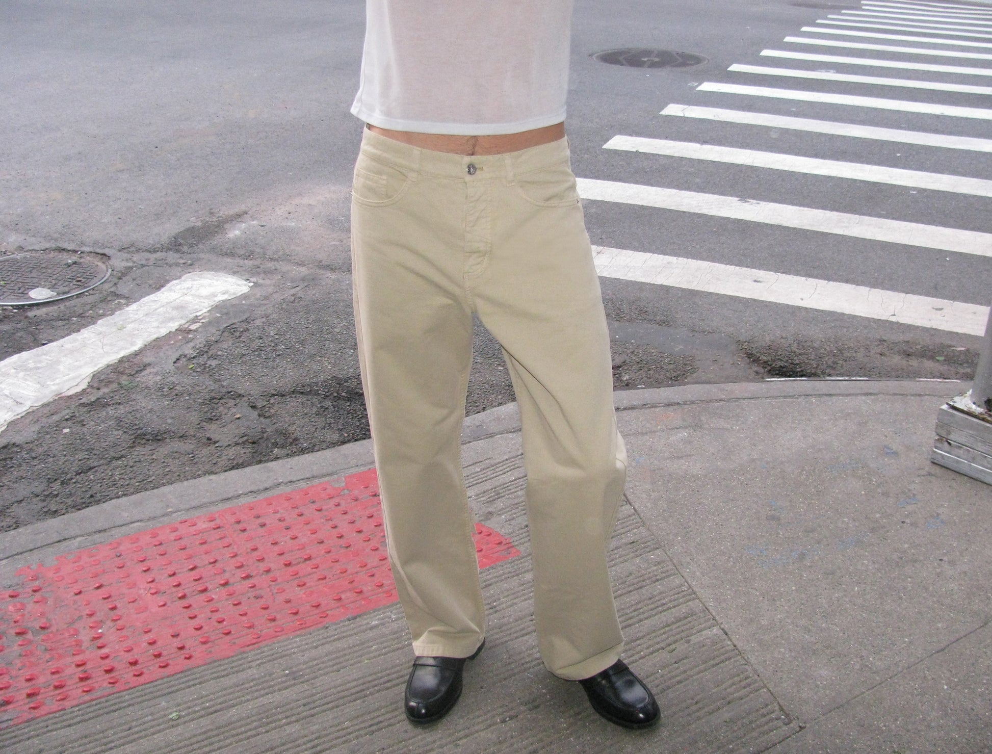 Crowd b men twill pants ecru