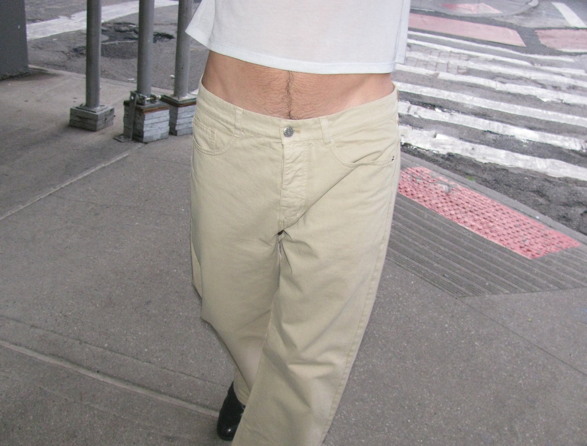 Crowd b men twill pants ecru