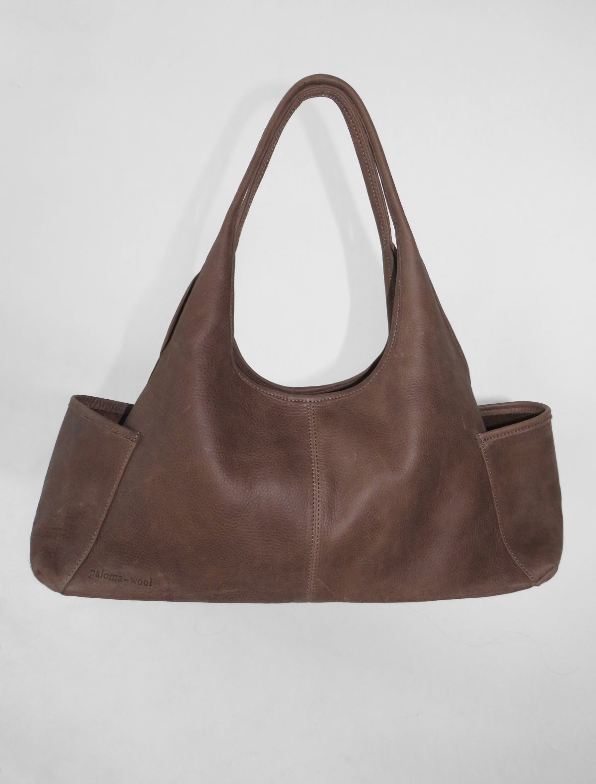 Querida pockets triangular shoelder bag brown