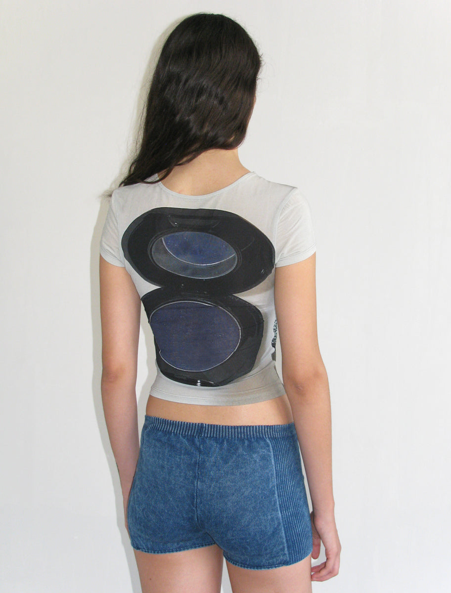 INFINITY-Slightly sheer, reversible top with digital print by Sara 