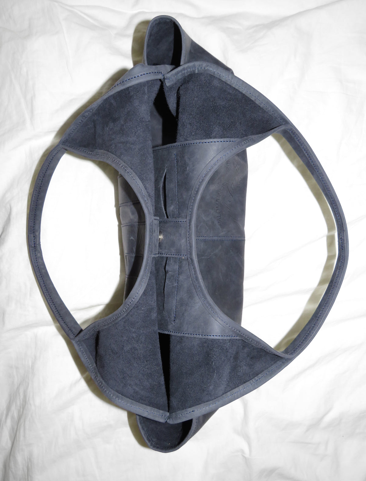 10years shoulder bag leather patch greyishblue