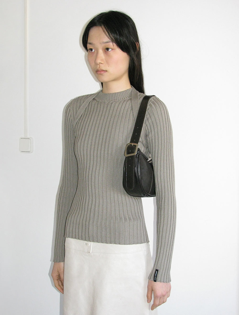 Bean leather bag palomawool logo darkbrown