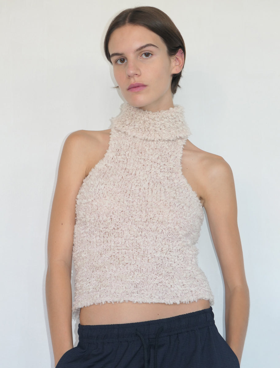 DALA-High-neck, sleeveless knitted top