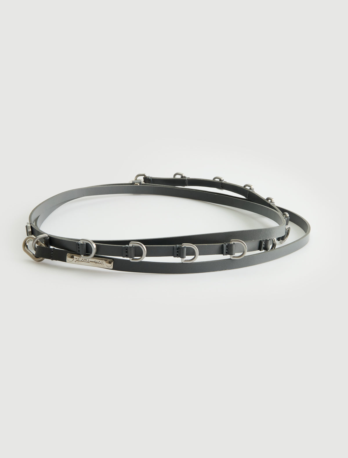 LONG NORA-Extra-slim belt with a carabiner and metal D-rings