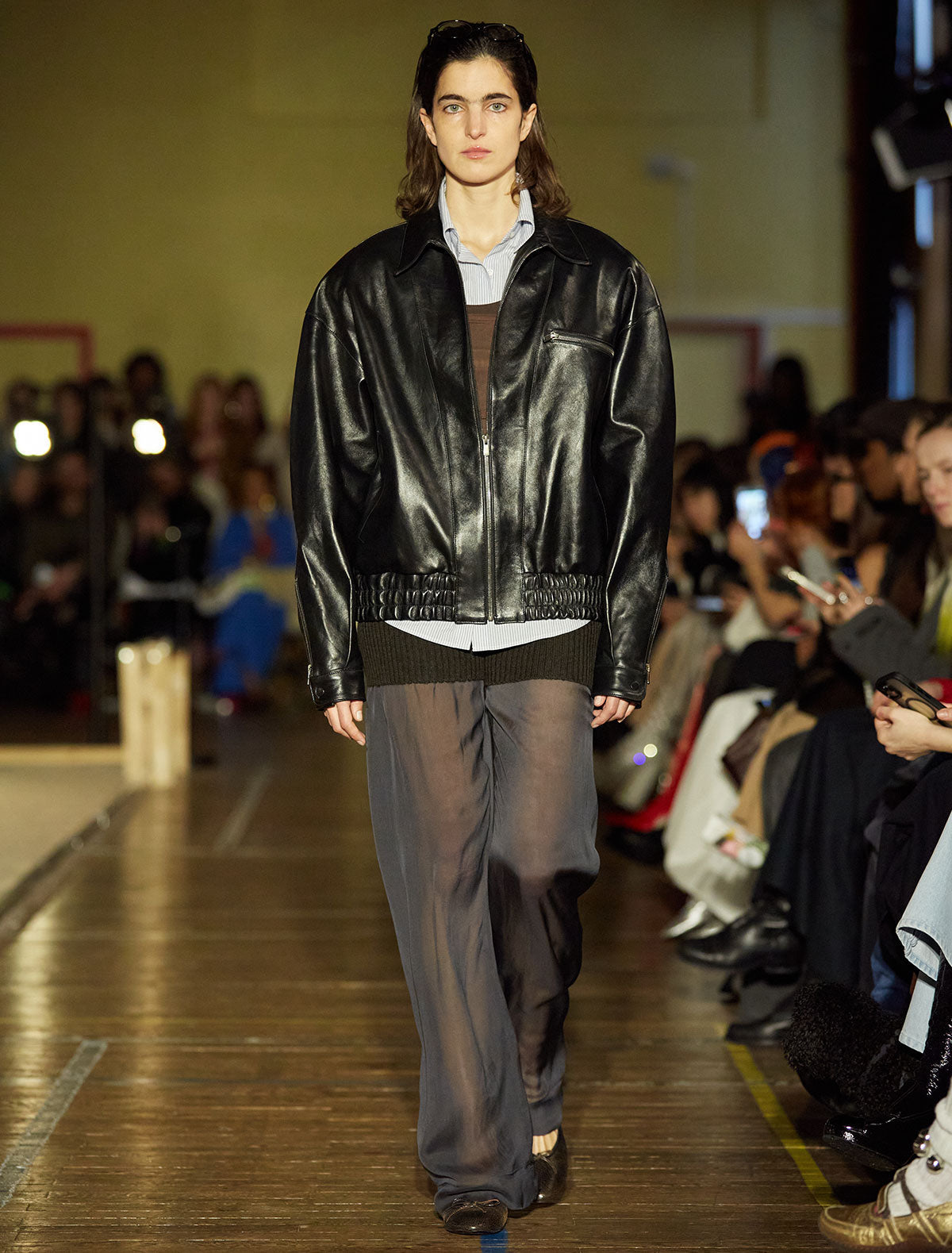 Lora oversized soft leather bomber