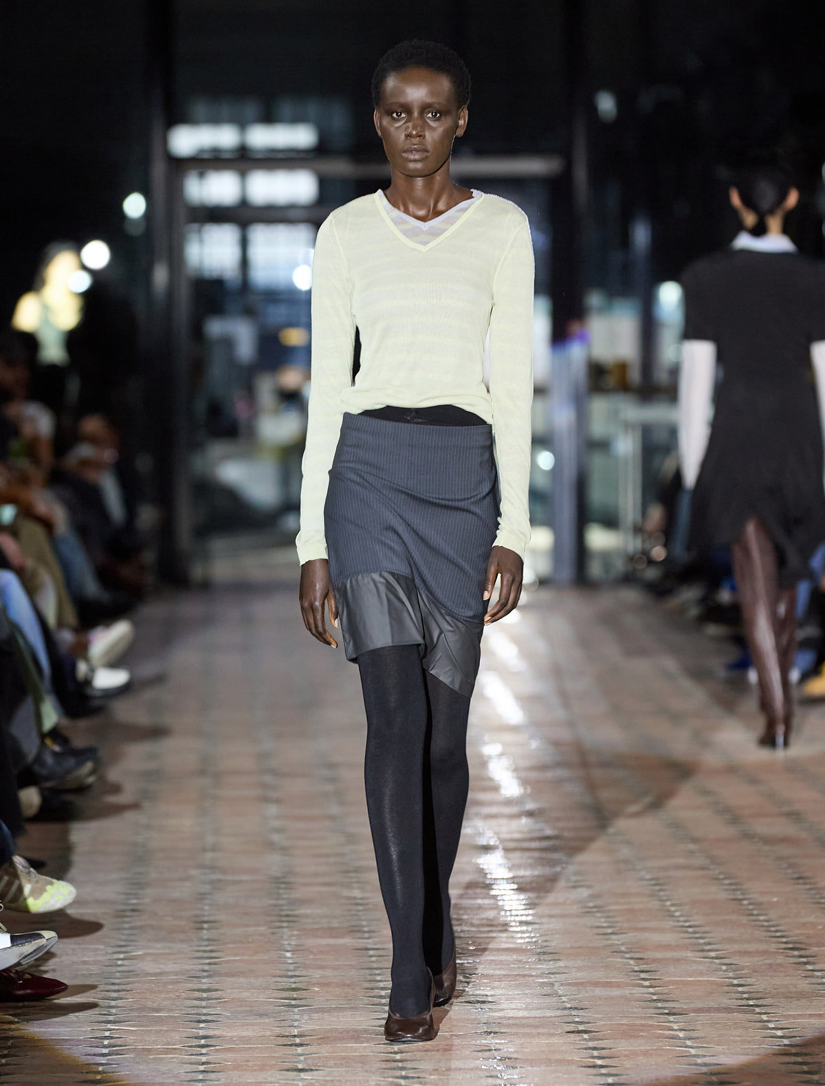 Losa long sleeve sheer sweater pastelyellow