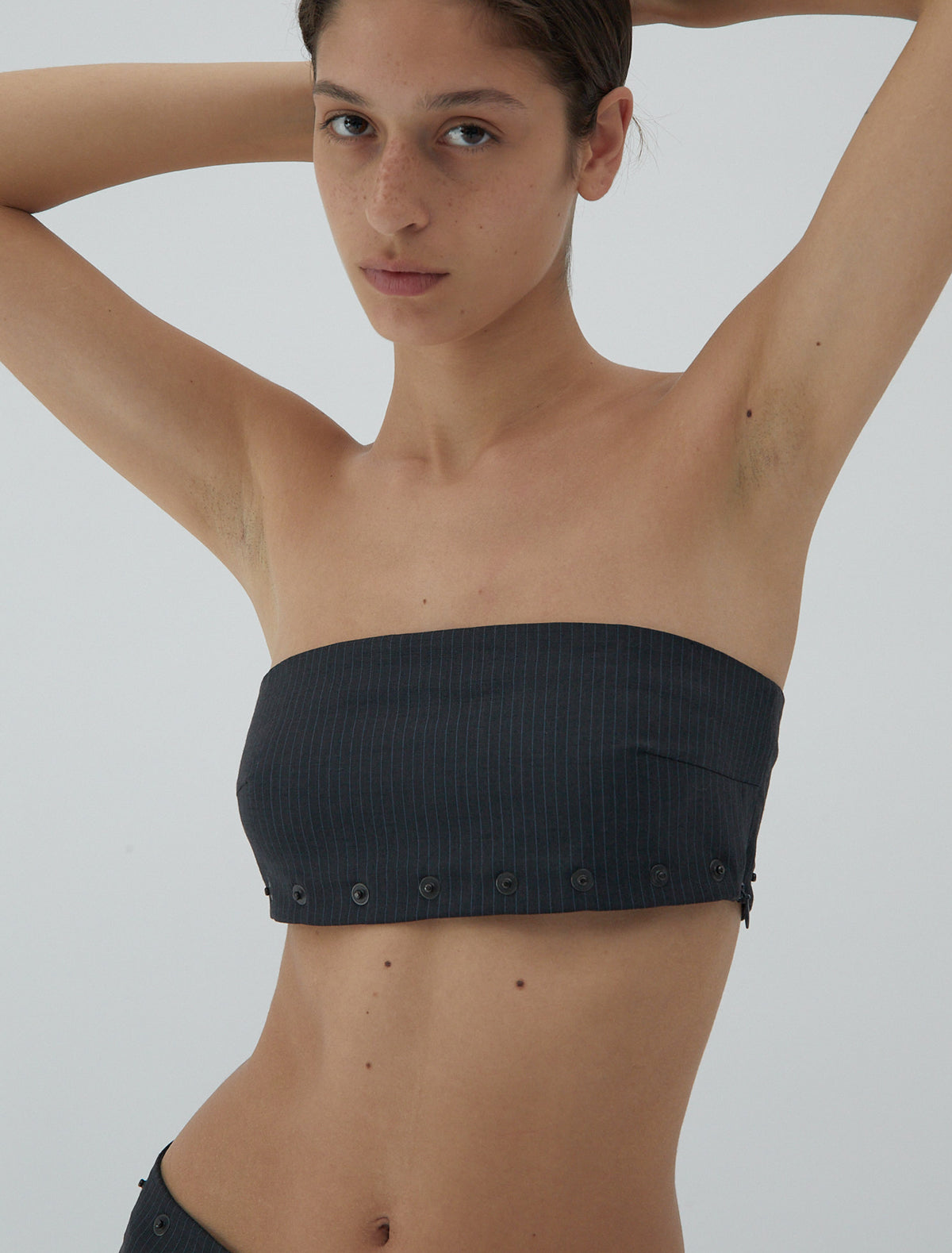 Nita short bandeau top side zipper snaps