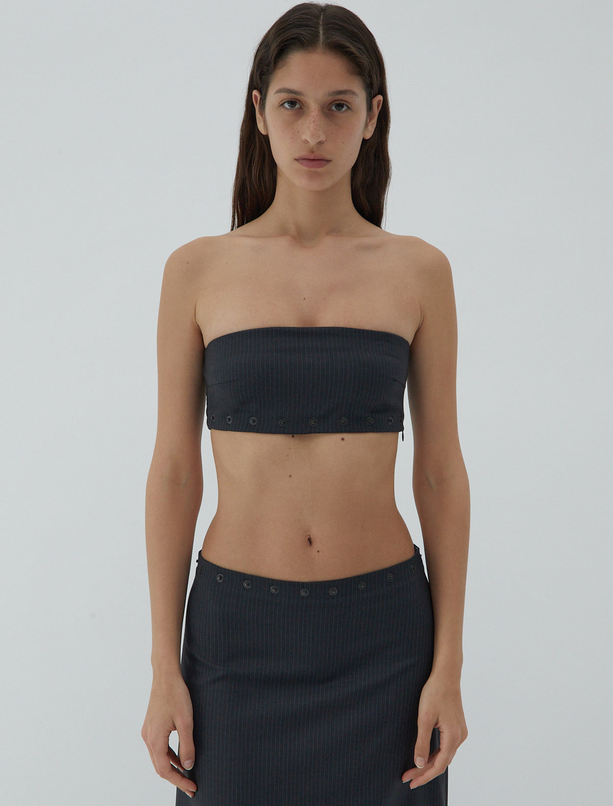 Nita short bandeau top side zipper snaps