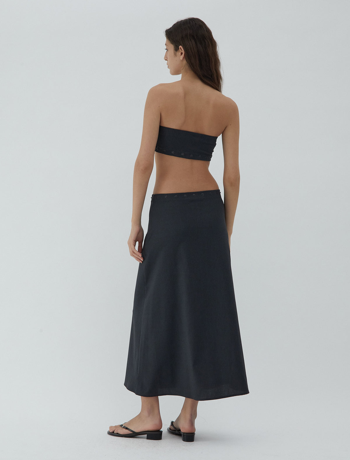 Nita short bandeau top side zipper snaps