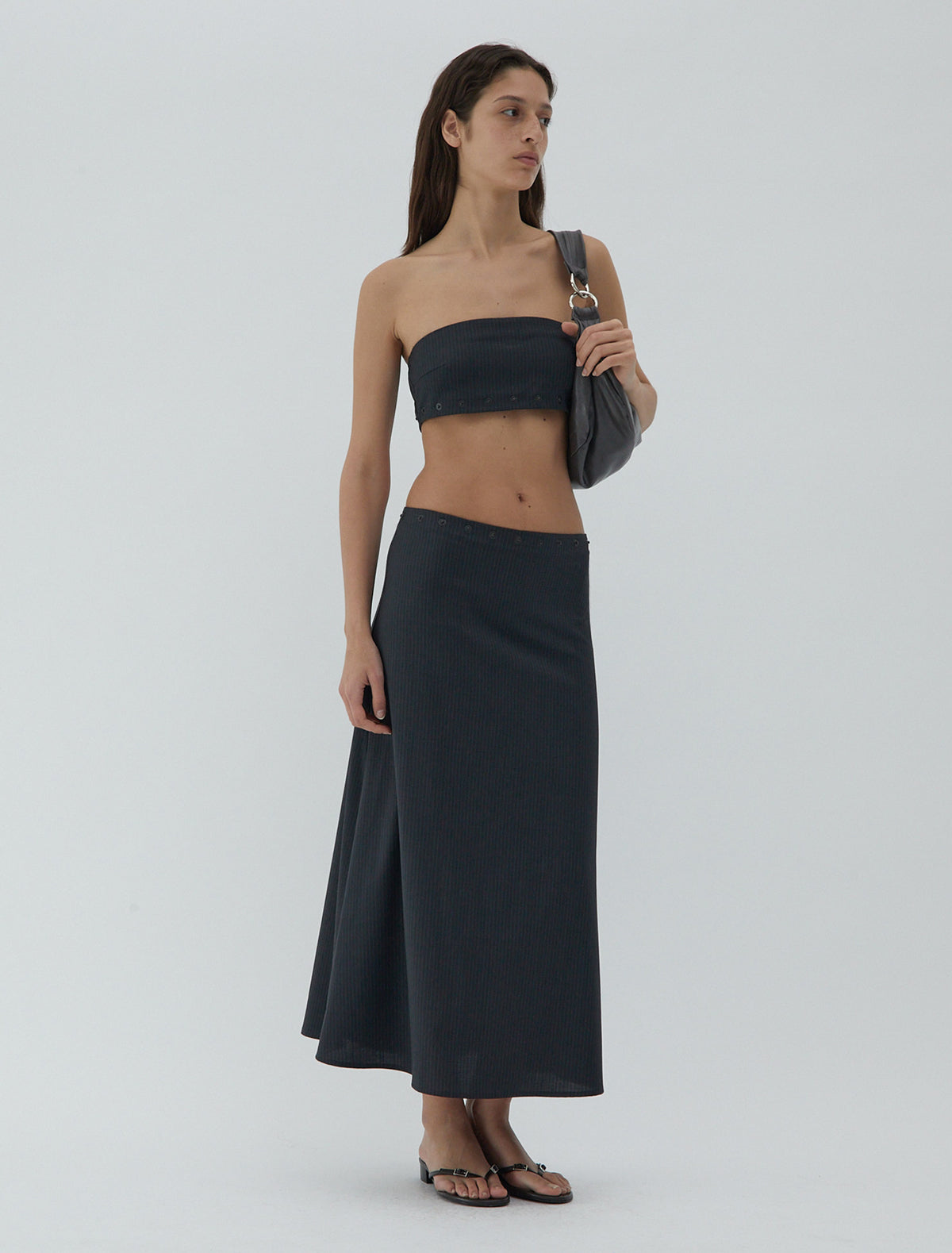 Nita short bandeau top side zipper snaps