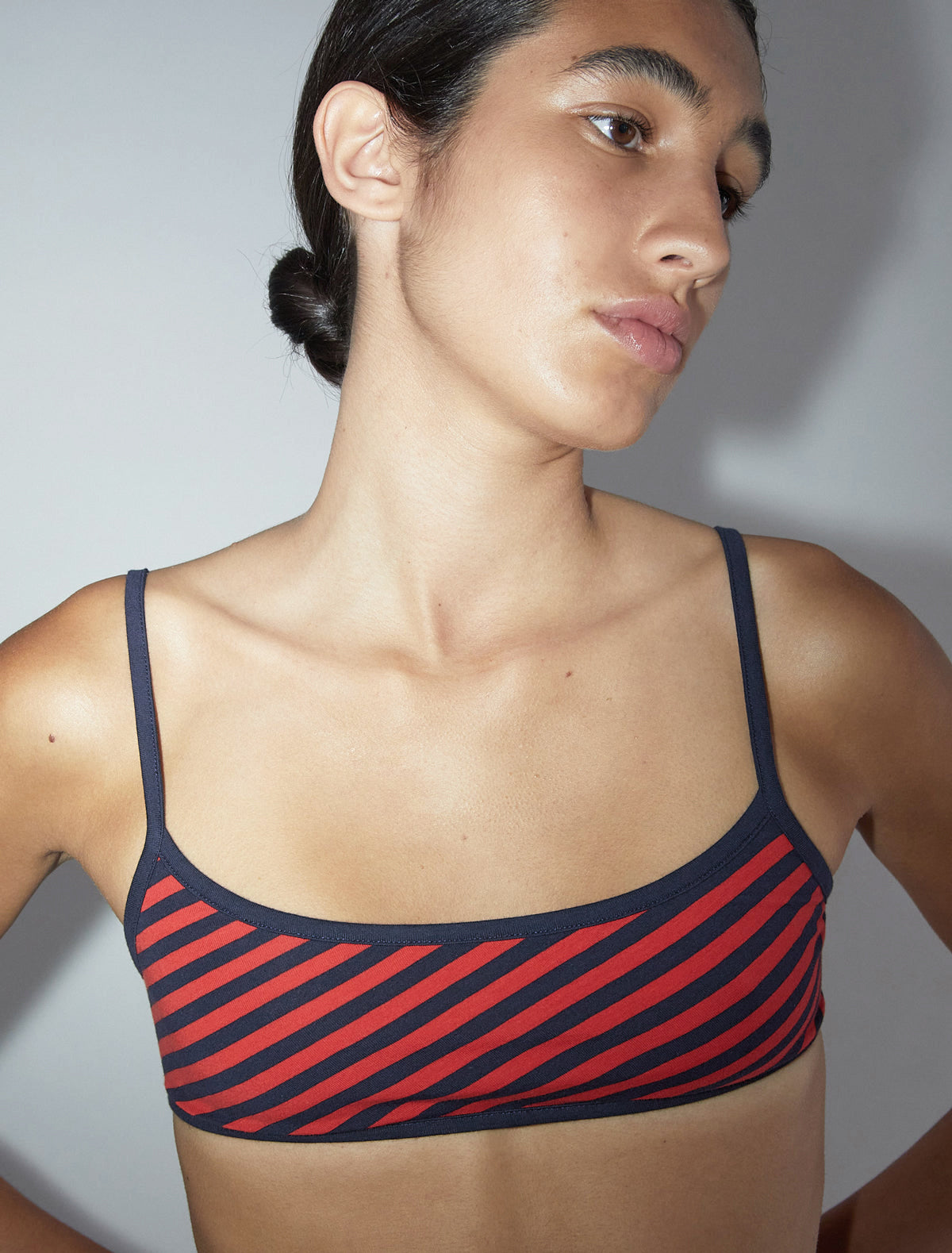 Chee striped bralette style top red