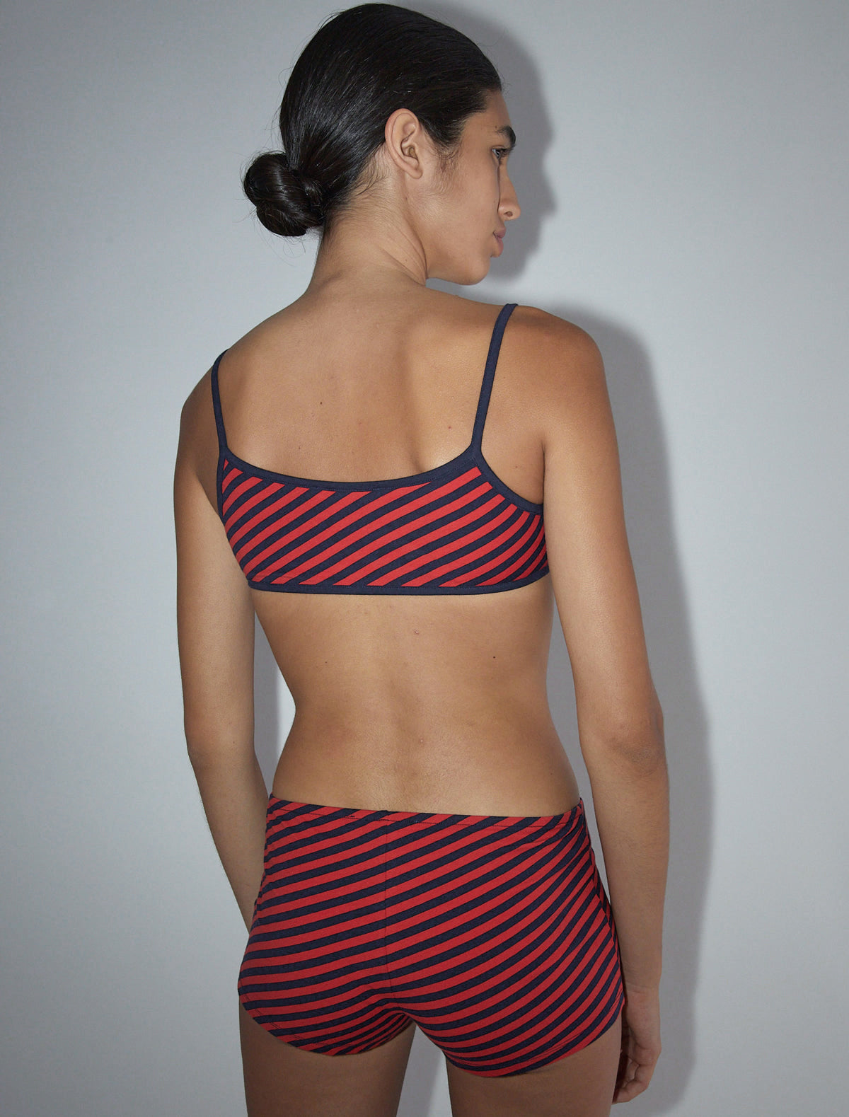 Chee striped bralette style top red