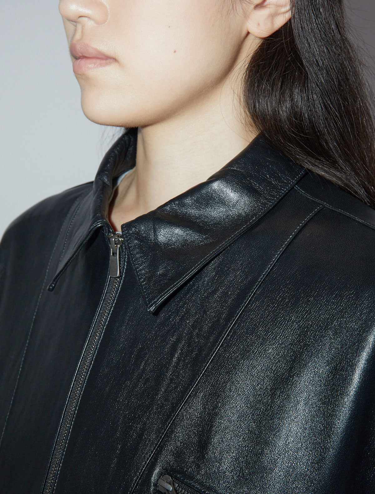 Lora oversized soft leather bomber