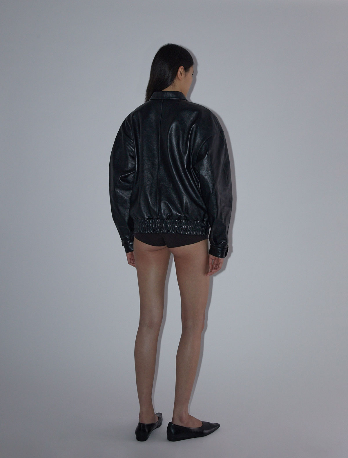 Lora oversized soft leather bomber