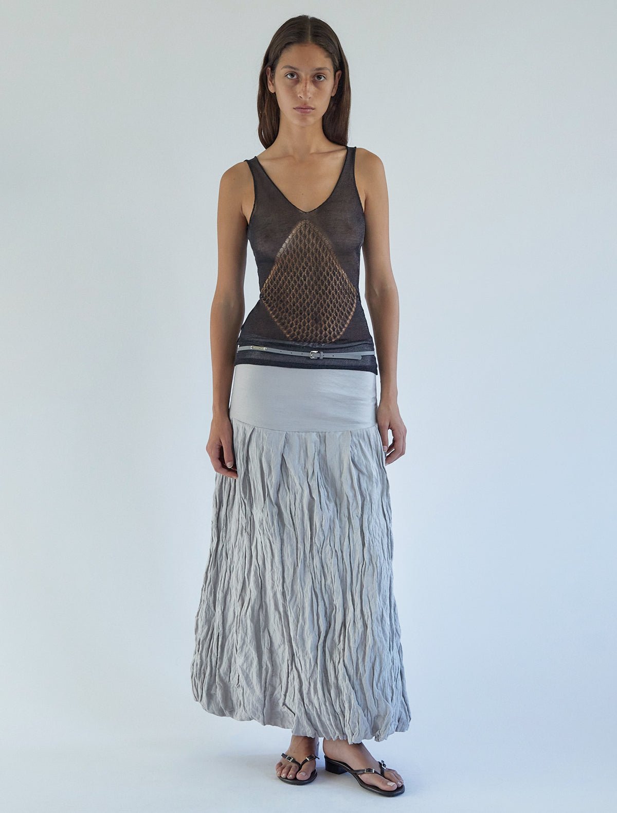 Lupita fitted knitted top diamond shaped detail