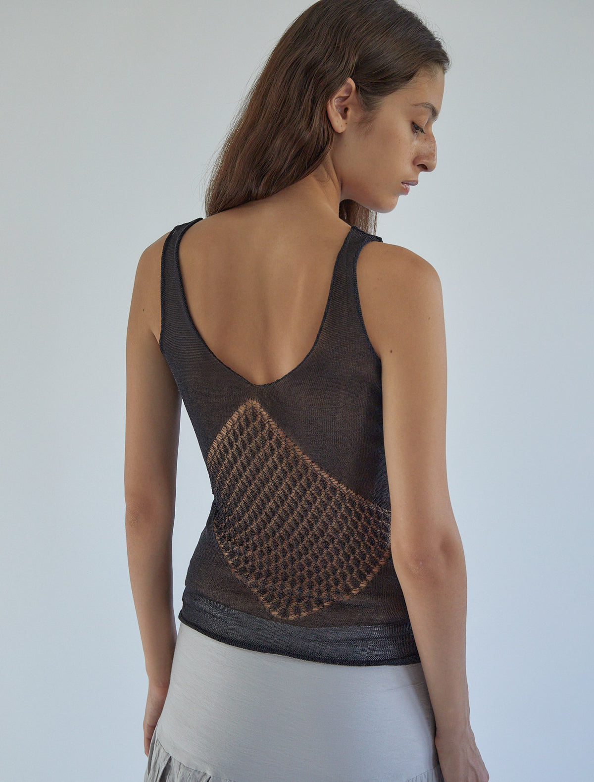 Lupita fitted knitted top diamond shaped detail