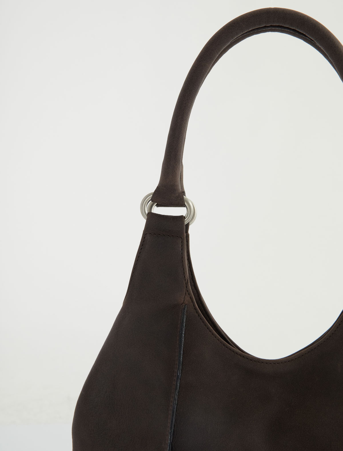 Morgan rounded sack style shoulder bag brown