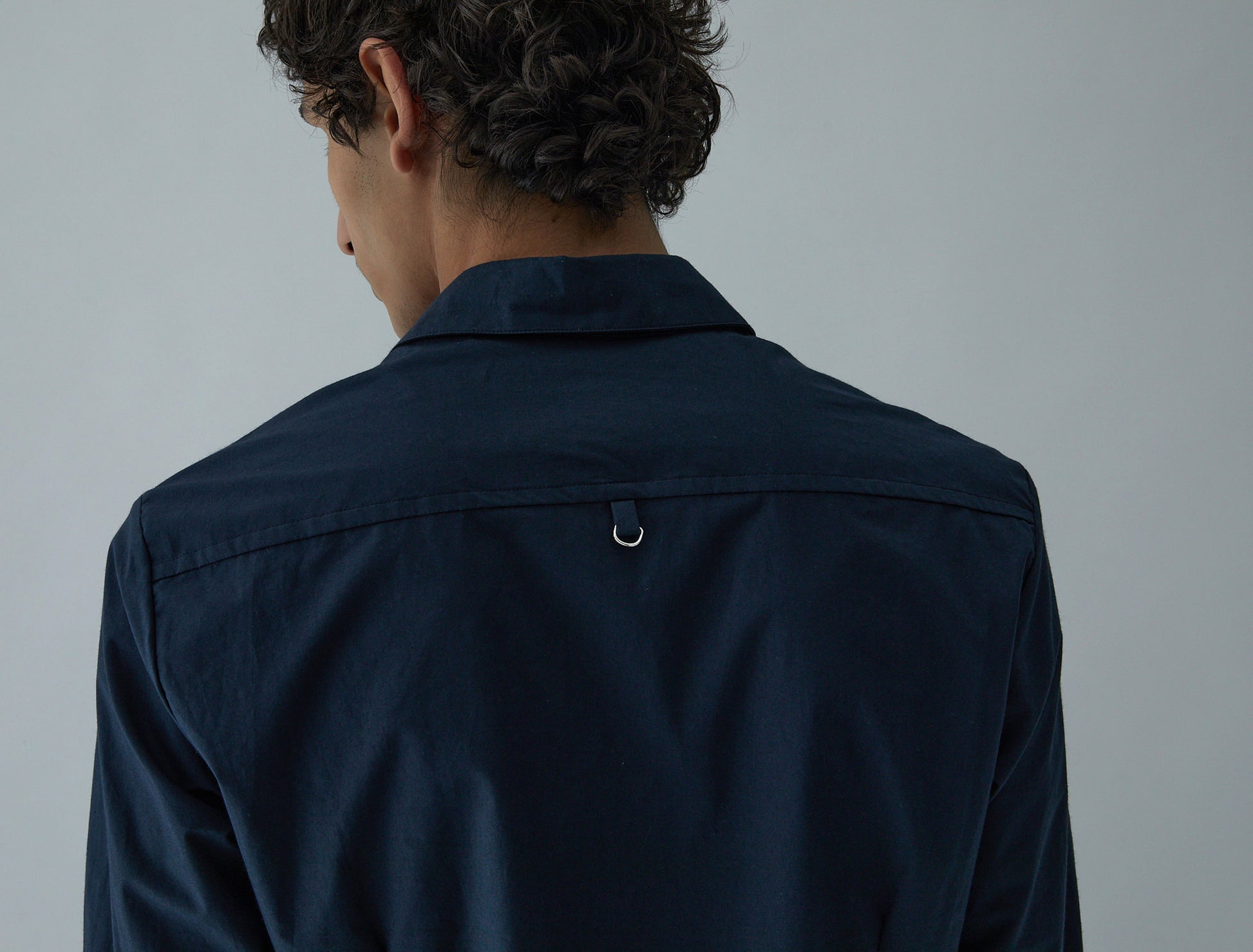 8bit long sleeved shirt small metal buckles navy