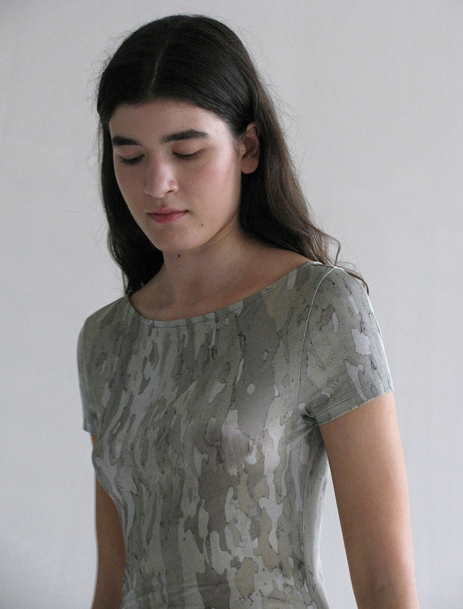 Ciutadella transparent long dress arbol print